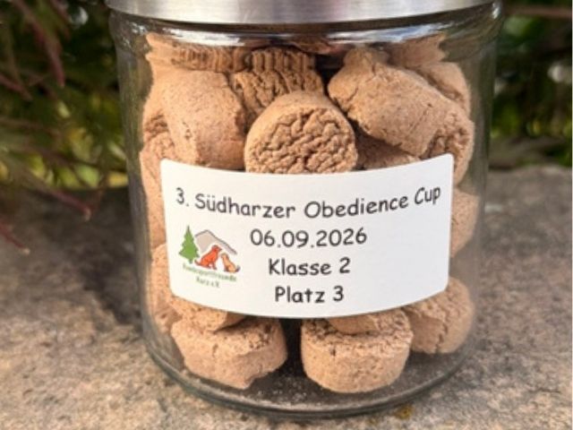 Preis für den dritten Platz in Klasse 2 beim 3. Südharzer Obedience Cup